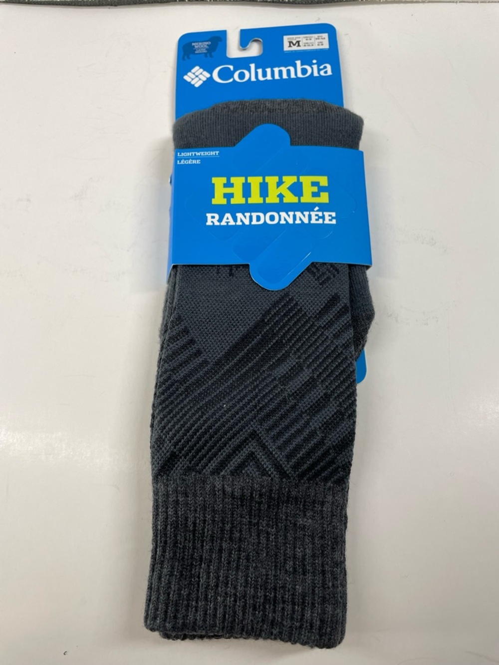 Columbia Hike Crew Socks Light weight merino wool M6-9, W8-11.5